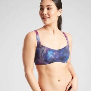 Athleta Supernova Entwined Bikini Swim Top 36 D/DD Purple Blue Galaxy Underwire